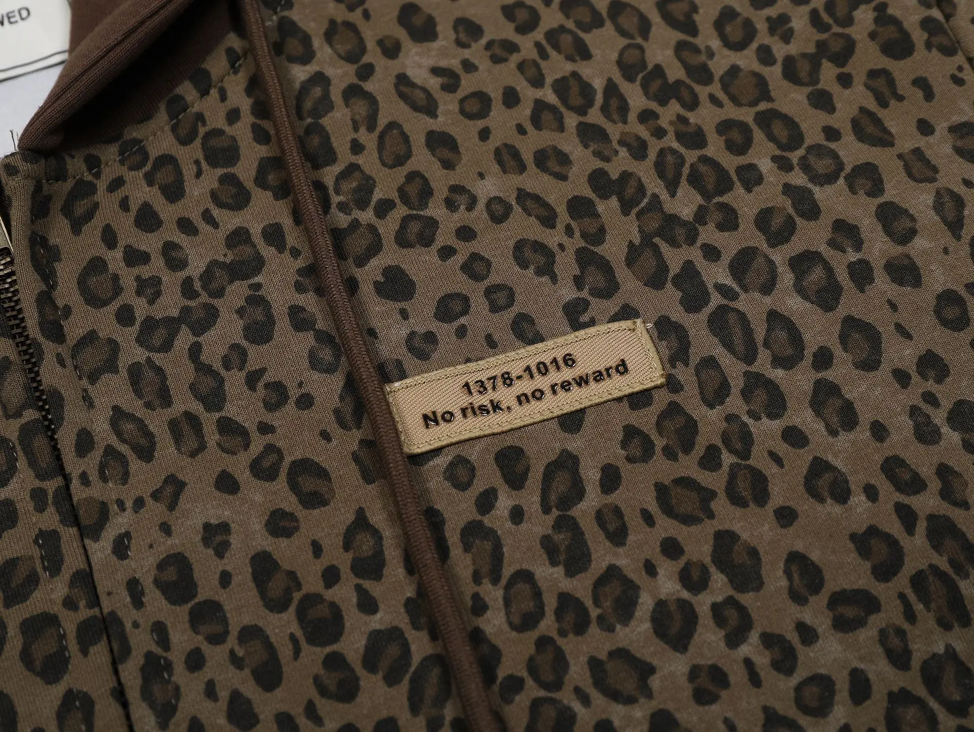 Leopard Zip Up loose Hoodie