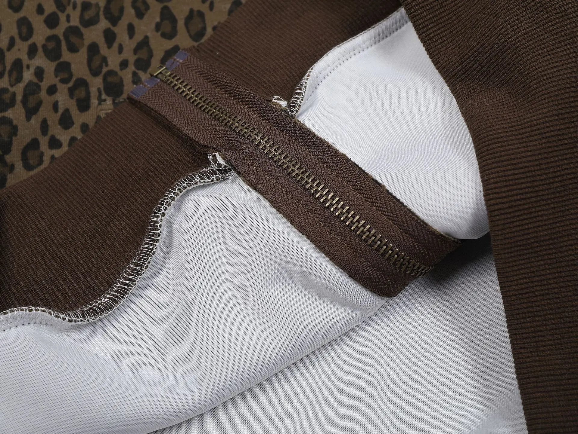 Leopard Zip Up loose Hoodie