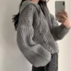 Basic Hooded Knitted Cardigan Hoodies & Sweatshirts Outerwear Sweaters