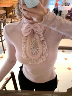 Bow Solid Long Sleeve Tees Tops Blouses & Shirts Hoodies & Sweatshirts Outerwear TOPS