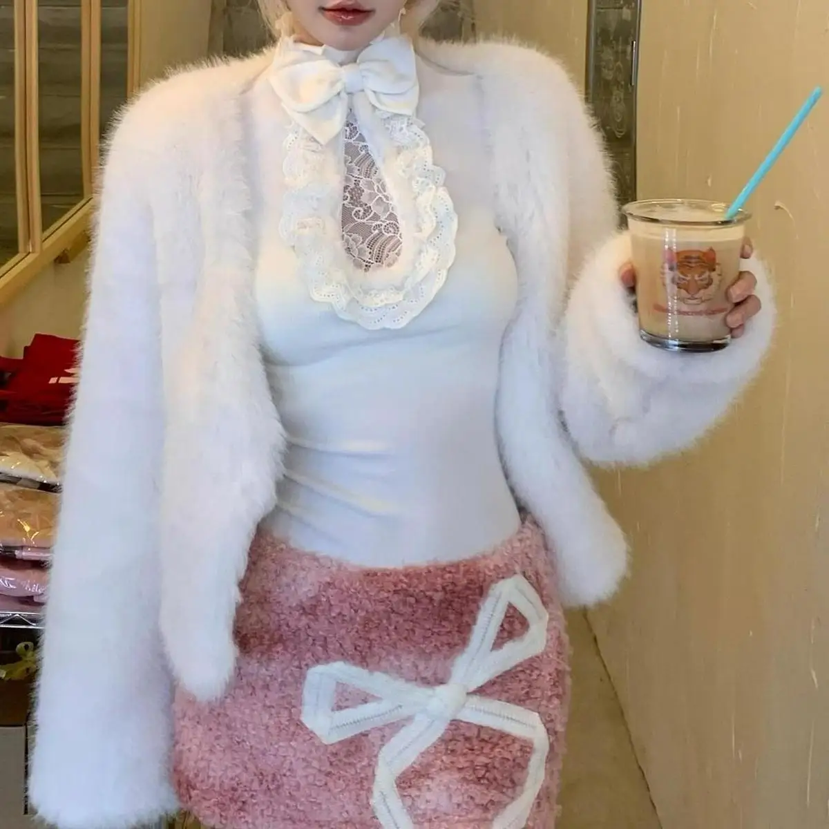 Bow Solid Long Sleeve Tees Tops