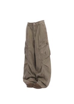 Brown Y2k Cargo Baggy Jeans