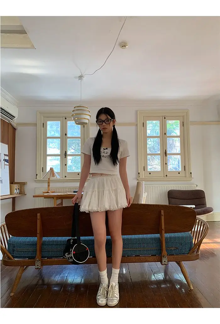 Coquette White Ruffle Mini Skirt