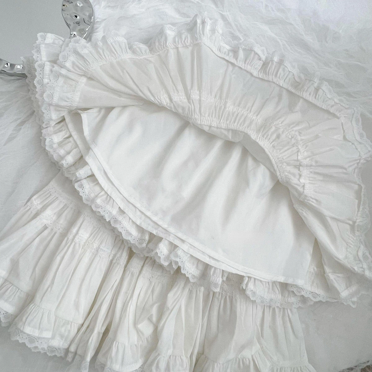 Coquette White Ruffle Mini Skirt