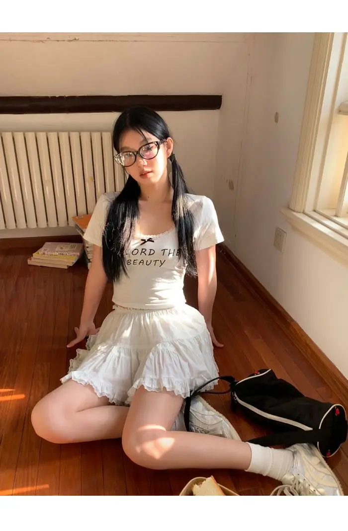 Coquette White Ruffle Mini Skirt