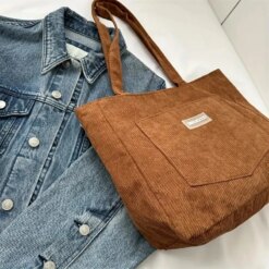 Large Capacity corduroy Tote Bag