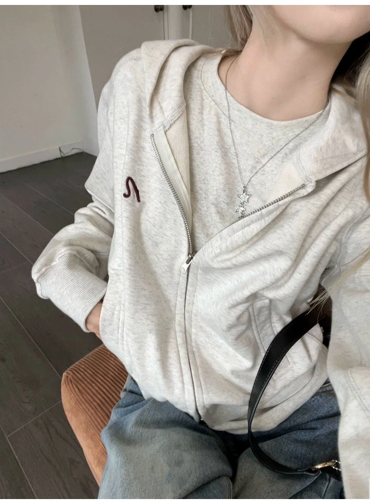 Lettering Zip Hoodie