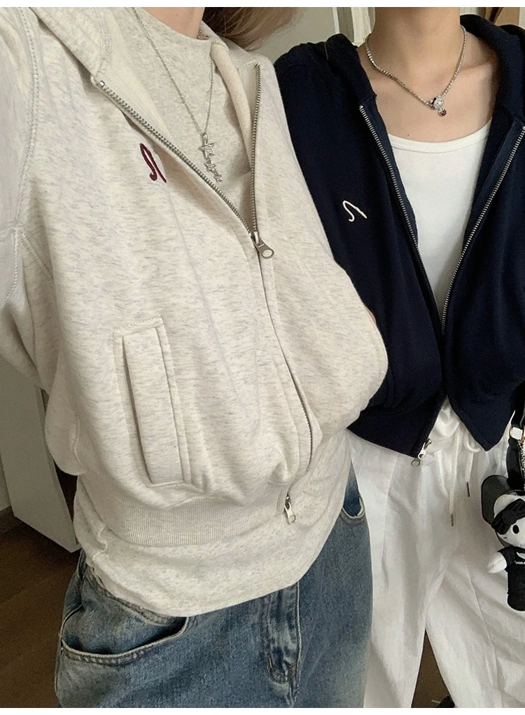 Lettering Zip Hoodie