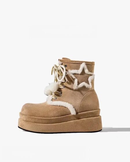Round Toe Plush Fleece Boots