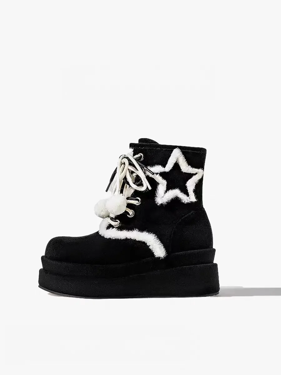 Round Toe Plush Fleece Boots