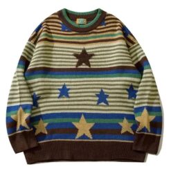 Star Flocking Oversized Knitted Sweater