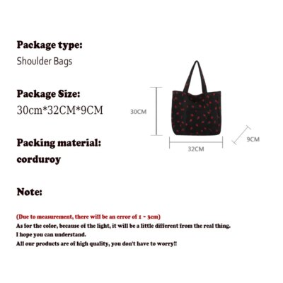 Strawberries Corduroy tote Bag