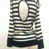 Striped Patchwork Zipper V-neck Loose Sweatshirt Hoodies & Sweatshirts Outerwear