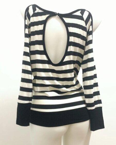 Striped Patchwork Zipper V-neck Loose Sweatshirt Hoodies & Sweatshirts Outerwear