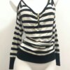 Striped Patchwork Zipper V-neck Loose Sweatshirt Hoodies & Sweatshirts Outerwear