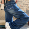 Wide Leg Pants Blue Baggy Jeans