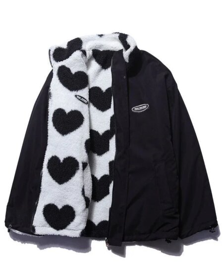 love lambswool cotton-padded double-sided jacket