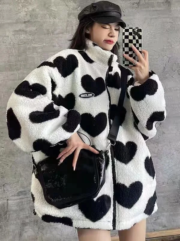 love lambswool cotton-padded double-sided jacket