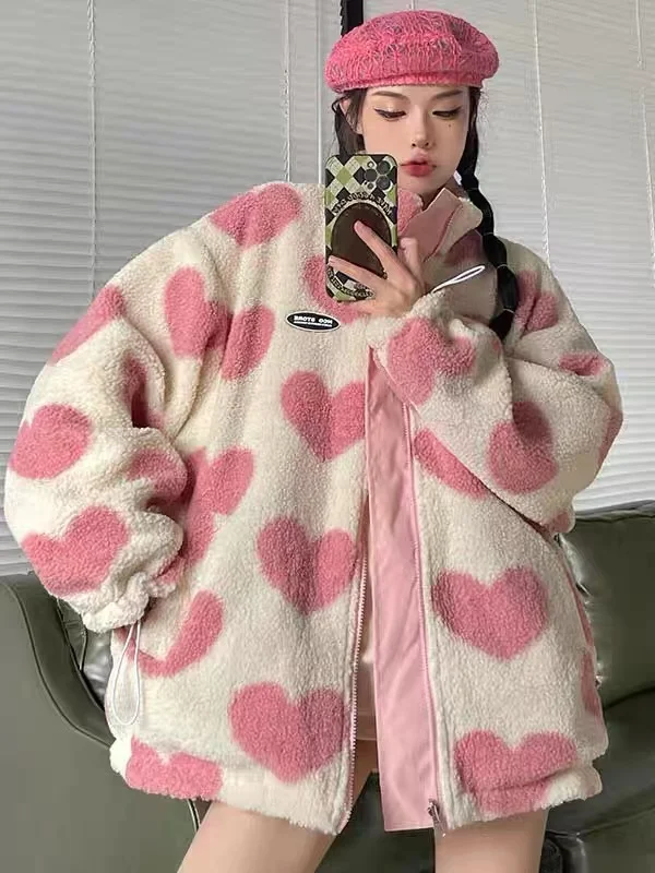 love lambswool cotton-padded double-sided jacket