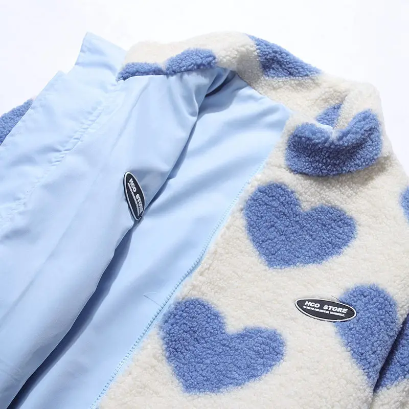 love lambswool cotton-padded double-sided jacket