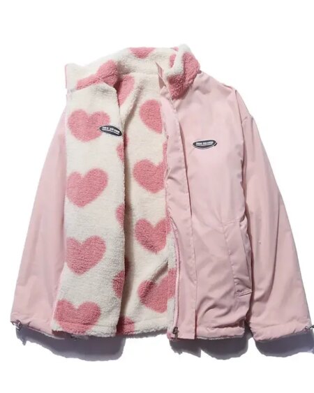 love lambswool cotton-padded double-sided jacket