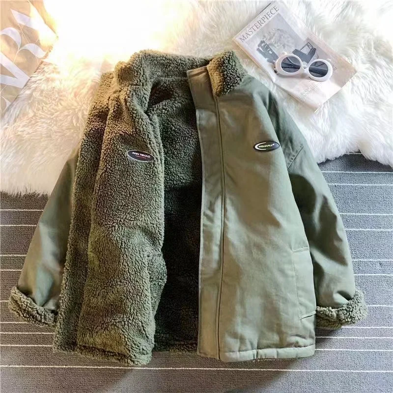 love lambswool cotton-padded double-sided jacket
