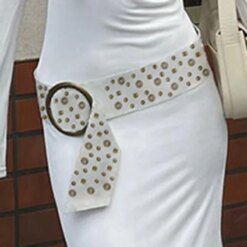 PU Vintage Wide Belt Rivet Pin Buckle Belts