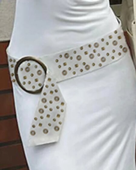 PU Vintage Wide Belt Rivet Pin Buckle Belts