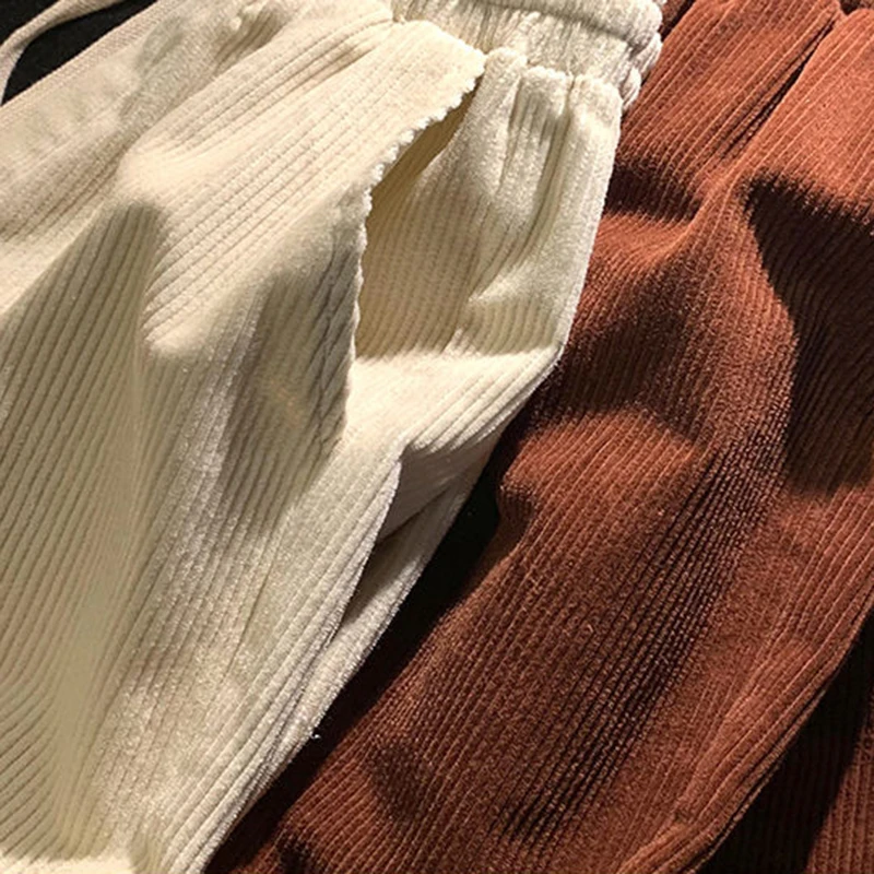 Plaid Hemming Corduroy Pants