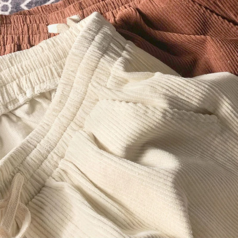 Plaid Hemming Corduroy Pants