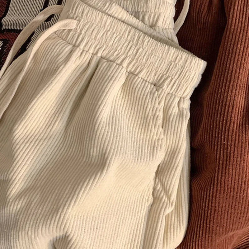 Plaid Hemming Corduroy Pants