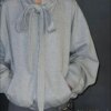 Gray Casual Bandage Zipper hoodie