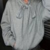 Gray Casual Bandage Zipper hoodie