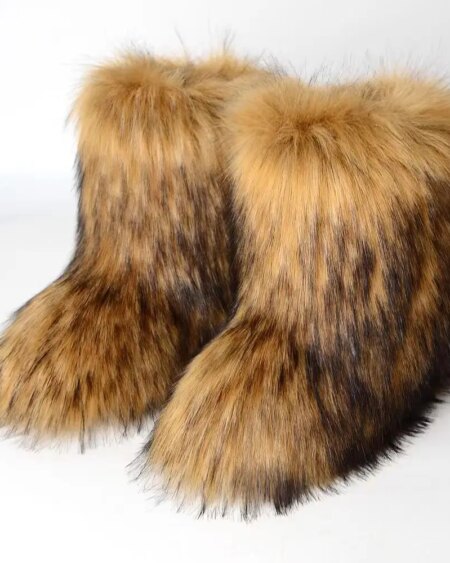 Fluffy Mid-calf Boots