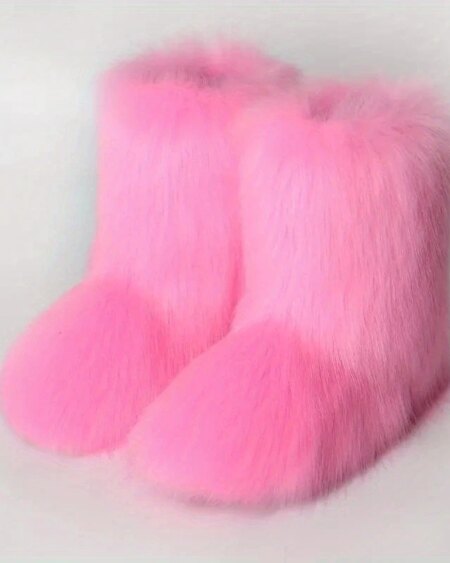 Fluffy Mid-calf Boots