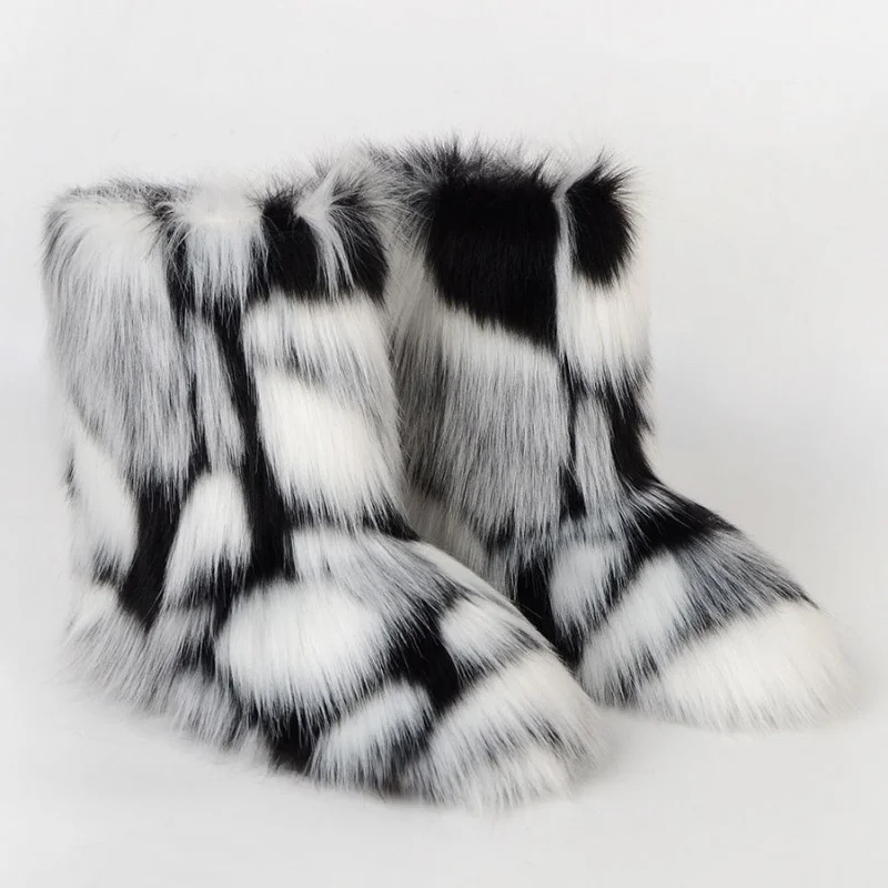 Fluffy Mid-calf Boots