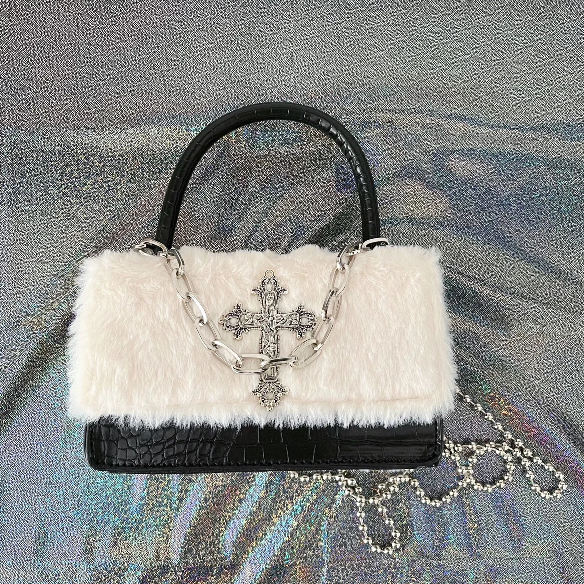 Soft Plush Cross Chain Shoulder Bag