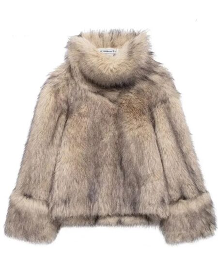 High Collar Faux Further Casual Coat