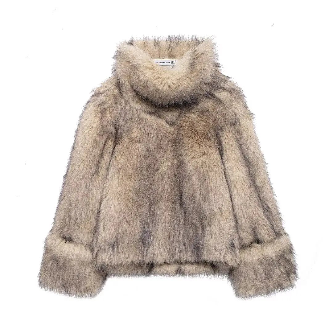 High Collar Faux Further Casual Coat High Collar Faux Further Casual Coat