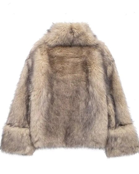 High Collar Faux Further Casual Coat