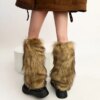 2000s Aesthetic Faux Fur Leg Warmers