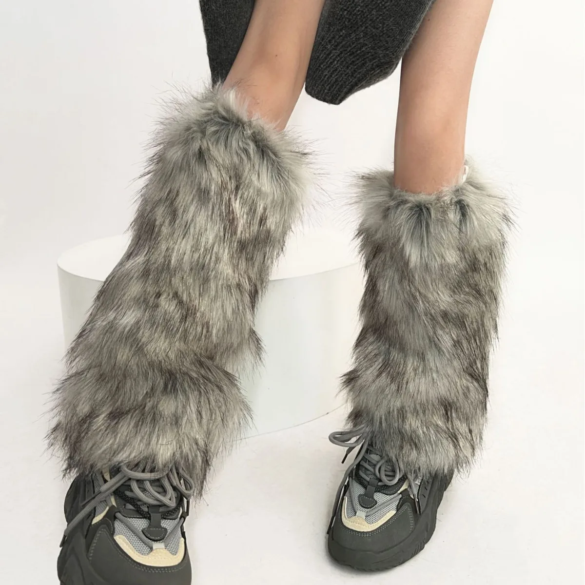 2000s Aesthetic Faux Fur Leg Warmers