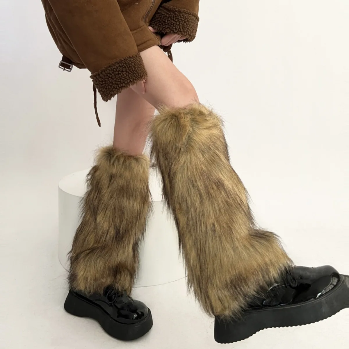 2000s Aesthetic Faux Fur Leg Warmers