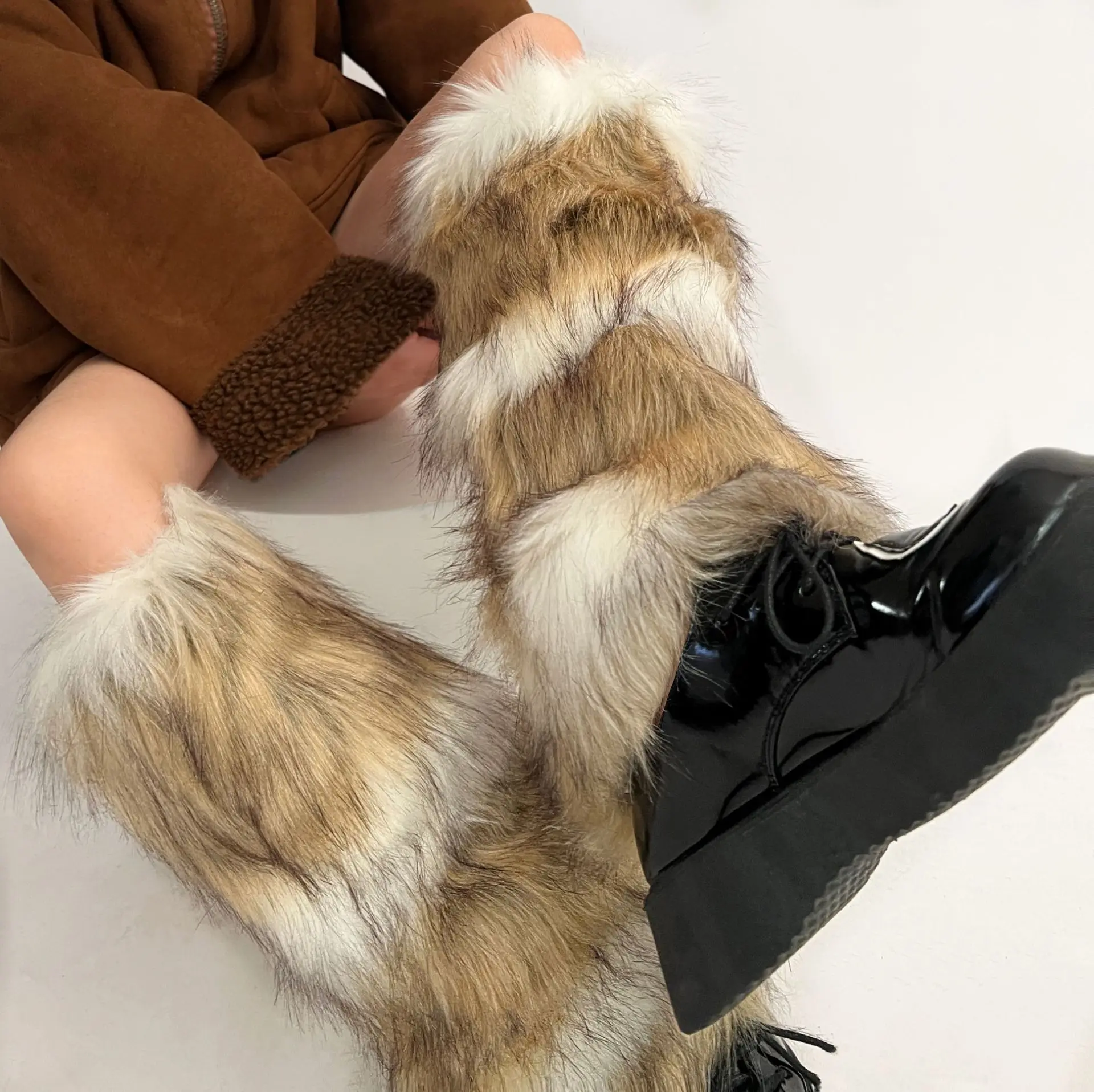 2000s Aesthetic Faux Fur Leg Warmers