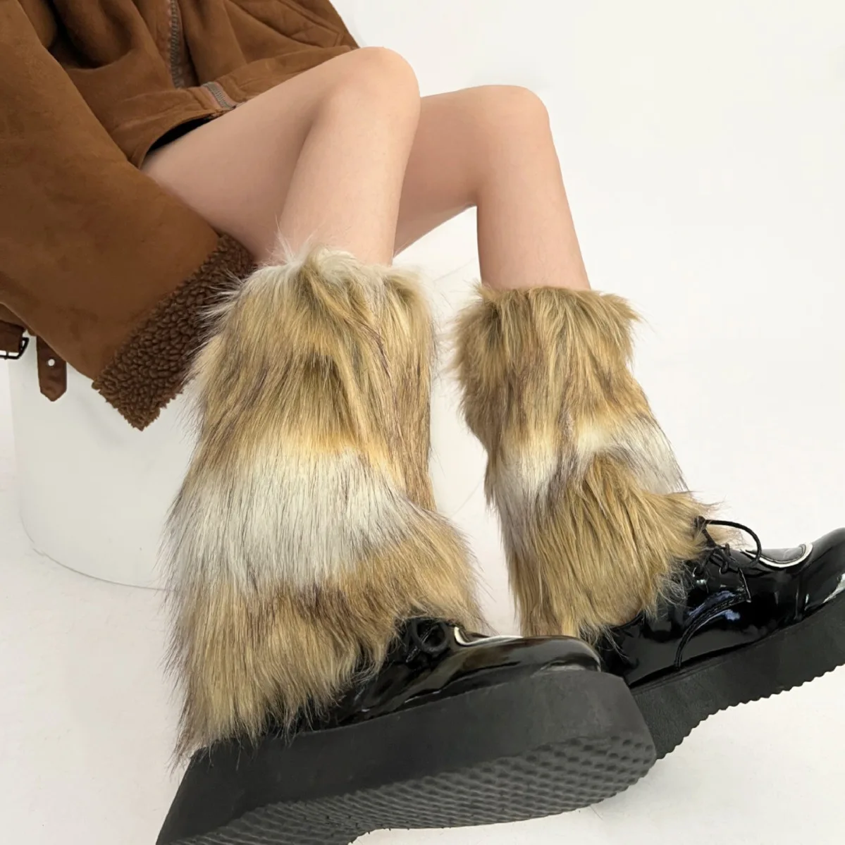 2000s Aesthetic Faux Fur Leg Warmers