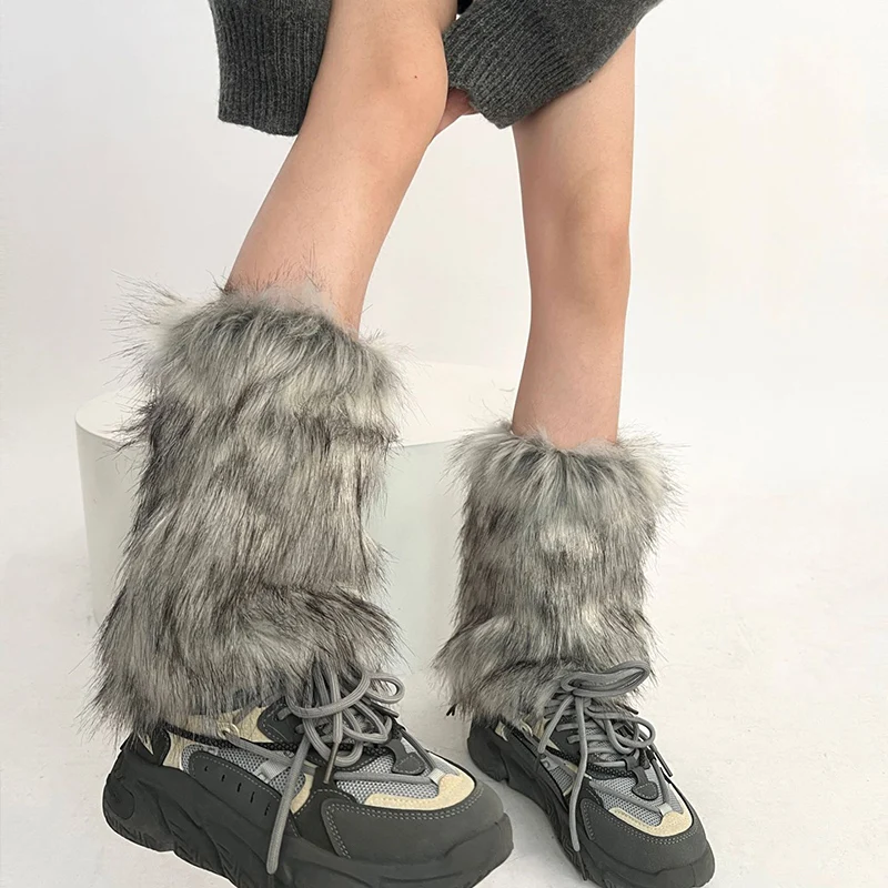 2000s Aesthetic Faux Fur Leg Warmers
