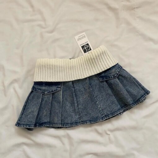 Cotton Edge Denim Short Skirt