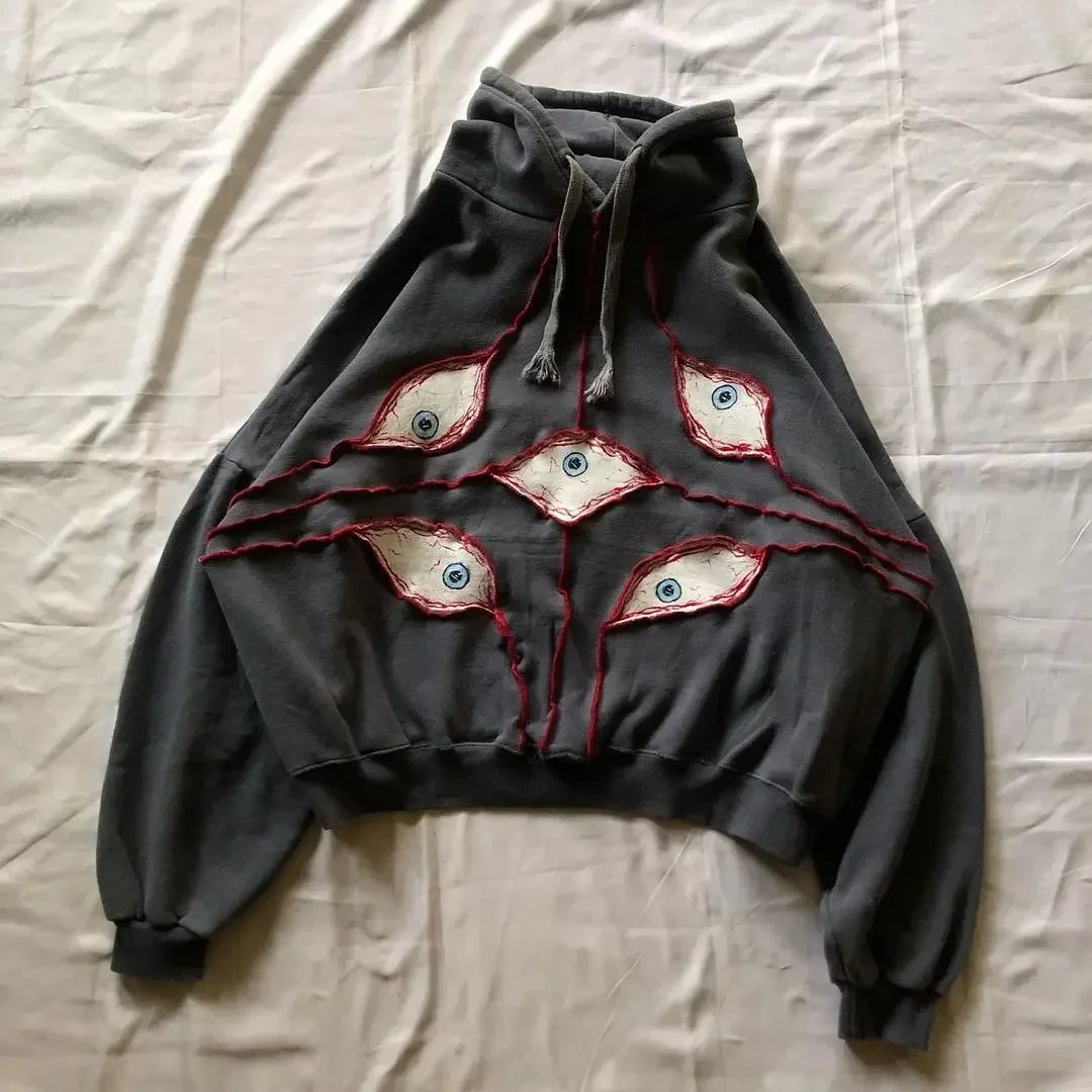 Y2K Eye Patchwork Loose hoodies Y2K Eye Patchwork Loose hoodies