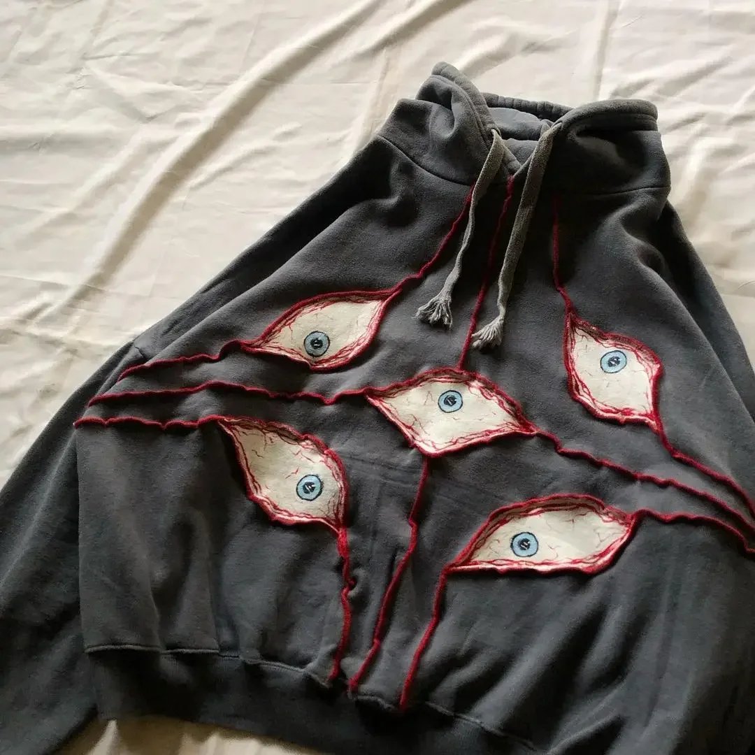 Y2K Eye Patchwork Loose hoodies Y2K Eye Patchwork Loose hoodies