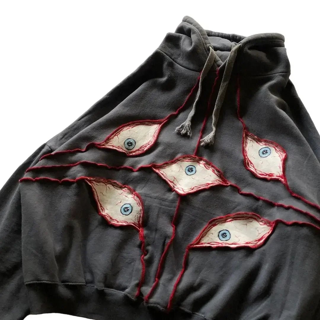 Y2K Eye Patchwork Loose hoodies Y2K Eye Patchwork Loose hoodies